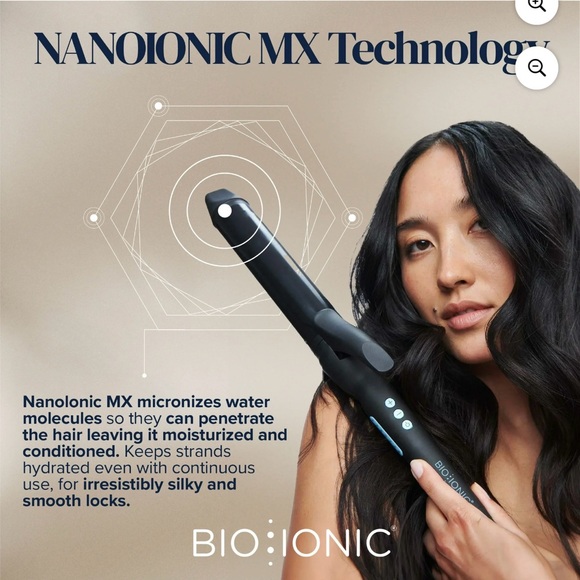 Bio Ionic Long Barrel Styler Curling Iron 1.25" with Variable Heat Setting - Picture 8 of 9